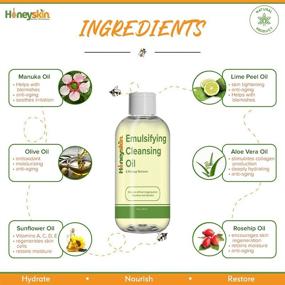 img 1 attached to Organic Emulsifying Facial Cleansing Oil and Makeup Remover - Hydrating and 🧖 Gentle Cleanser for Deep Pore Cleansing - Aloe Vera & Olive Oil Moisturizer (4oz)