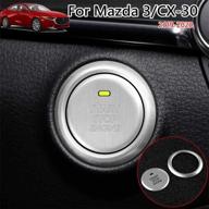 great luck aluminum engine start stop switch button frame decal cover trim/surrounding ring trim 2 pieces/set(silver) for mazda 3(2019-2020 2021) cx-30 2020 2021 mx-30 2021 2022 logo