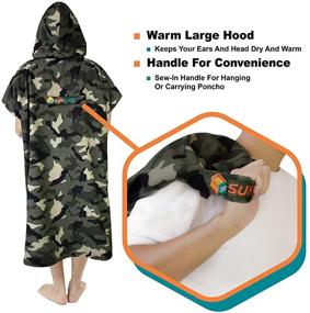 img 2 attached to SUN CUBE Surf Poncho Changing Robe: Quick Dry Microfiber Towel with Hood & Pocket - Ideal for Surfing, Beach, and Outdoor Sports