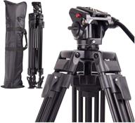 regetek 72 inch professional video tripod system: heavy duty aluminum stand with fluid drag pan head – perfect for canon nikon dv dslr camcorder – comes with carry bag logo