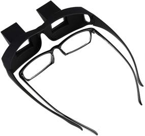 img 1 attached to 🕶️ DS. DISTINCTIVE STYLE Prism Glasses - Lazy Glasses for Horizontal TV Watching and Bedtime Reading - Black