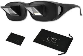 img 4 attached to 🕶️ DS. DISTINCTIVE STYLE Prism Glasses - Lazy Glasses for Horizontal TV Watching and Bedtime Reading - Black