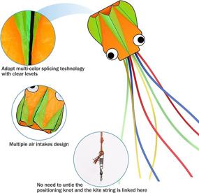 img 3 attached to 🪁 DASK Kites for Kids: Easy-to-Fly 2 Pack Octopus Kite with Long Tail - 157 Inches - Orange Green+Blue - Ideal for Kids and Adults