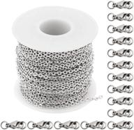 65 feet long stainless steel chains for jewelry making with lobster clasps – easy-to-use necklace chain for men and women (2.0mm wide) logo