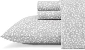 img 4 attached to 🛏️ Marimekko Percale Collection Queen Sheet Set: 100% Cotton, Crisp & Cool, Lightweight & Moisture-Wicking Bedding in Pikkuinen Unikko Grey