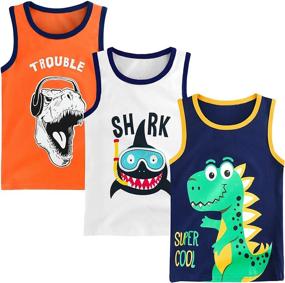 img 4 attached to 👕 Comfortable and Stylish ZukoCert Toddler T Shirt Undershirt 3 Pack – BX88 SET1 130 Boys' Clothing Sets