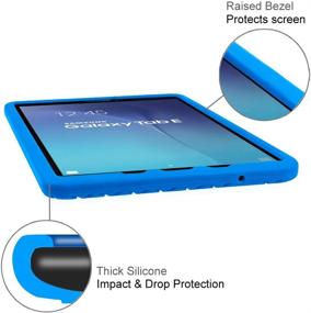 img 2 attached to 📱 Fintie Honey Comb Silicone Case for Samsung Galaxy Tab E 9.6 - Lightweight, Anti-Slip, Shockproof Cover - Blue