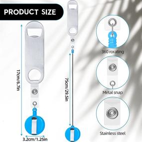 img 2 attached to 🍺 Zonon 16-Piece Stainless Steel Retractable Flat Beer Bottle Opener with Belt Clip for Bartenders and Waiters