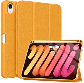 img 4 attached to 🍊 Soke iPad Mini 6 Case 2021 with Pencil Holder - [Full Body Protection + Apple Pencil 2nd Gen Charging + Auto Wake/Sleep], Soft TPU Back Cover for 2021 iPad Mini 6th Gen 8.3 inch (Citrus)