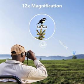 img 3 attached to 🔭 High-Performance Byakov 12x42 Binoculars for All Ages, Compact Hunting Binoculars with Enhanced Weak Light Vision, 18mm Large Eyepiece Binoculars for Bird Watching, Outdoor Sports and Concerts, Equipped with BAK4 FMC Lens