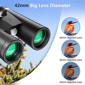 img 2 attached to 🔭 High-Performance Byakov 12x42 Binoculars for All Ages, Compact Hunting Binoculars with Enhanced Weak Light Vision, 18mm Large Eyepiece Binoculars for Bird Watching, Outdoor Sports and Concerts, Equipped with BAK4 FMC Lens