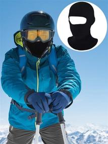 img 3 attached to 🎿 WILLBOND Knitted Ski Full Face Covering Adult Winter Balaclava - 2 Pack, Perfect for Outdoor Sports