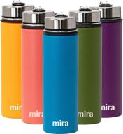 💧 mira 22oz stainless steel vacuum insulated wide mouth water bottle - thermos for 24 hours cold, 12 hours hot - double wall hydro travel flask - hawaiian blue логотип