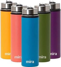 img 4 attached to 💧 MIRA 22oz Stainless Steel Vacuum Insulated Wide Mouth Water Bottle - Thermos for 24 Hours Cold, 12 Hours Hot - Double Wall Hydro Travel Flask - Hawaiian Blue