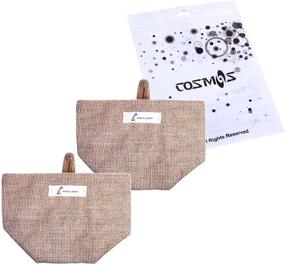 img 1 attached to 👜 Cosmos 2 Pcs Висячая сумка для хранения - Маленькая хлопковая льняная декоративная корзина для стены, двери, шкафа и многое другое