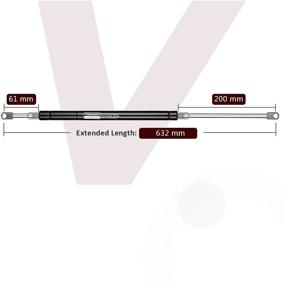 img 2 attached to 🛏️ Set of 2 Vepagoo 24in Heavy Duty Gas Strut Shocks with Dual Stroke for Murphy Bed, RV Bed, Box Cabinet, Lid, and Door - 150lb Spring Lift