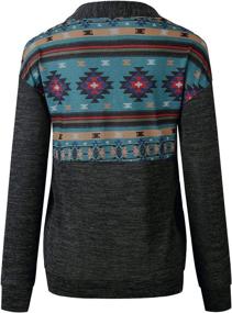 img 1 attached to Stylish Women's Half Zip Sweatshirt: Aztec Print Long Sleeve Pullover Top with Pocket for a Casual Chic Look