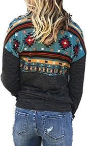 img 3 attached to Stylish Women's Half Zip Sweatshirt: Aztec Print Long Sleeve Pullover Top with Pocket for a Casual Chic Look