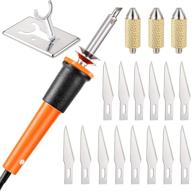 🔌 electric hot knife cutter tool with 19 pieces, metal stand, 14 blades - ideal for cutting & carving soft thin styrofoam logo