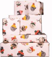 🎉 celebrate with central 23 pink wrapping paper - 6 sheets of cats in hats giftwrap, perfect for girls, women, and trendy kids - eco-friendly and recyclable logo