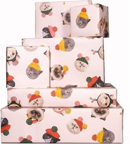 img 4 attached to 🎉 Celebrate with Central 23 Pink Wrapping Paper - 6 Sheets of Cats in Hats GiftWrap, Perfect for Girls, Women, and Trendy Kids - Eco-friendly and Recyclable