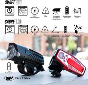 img 2 attached to NiteRider Swift 500 Front Bike Light Sabre 110 Rear Bike Light Combo 🚲 Pack: USB Rechargeable LED Bicycle Lights for Road Cycling Safety, Easy Installation & Water Resistance