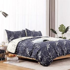 img 4 attached to 🛏️ Experience Ultimate Comfort with Dreamcountry 100% Cotton Duvet Cover Set - Luxury Soft Bedding Set with Zipper, 2 Pillowcases, and 8 Closure Corner Ties