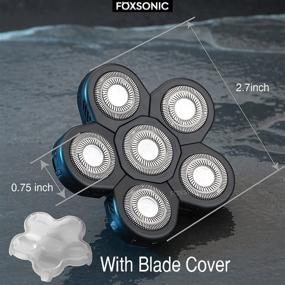 img 1 attached to 🪒 FOXSONIC 6-Blade Replacement Heads for Electric Shaver - Bald Shaver with Blade Cover - Beard & Facial Hair Razor Head