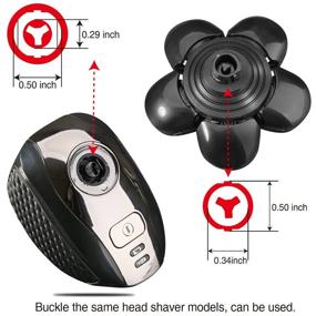 img 2 attached to 🪒 FOXSONIC 6-Blade Replacement Heads for Electric Shaver - Bald Shaver with Blade Cover - Beard & Facial Hair Razor Head