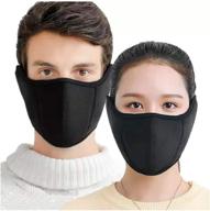 🧣 stay warm this winter with 2pcs velcro half face cover mask for cold weather men and women - ultimate protection with ear, nose, and mouth coverage, perfect for outdoor activities like running, cycling, skiing, snowboarding, and earmuffs! logo