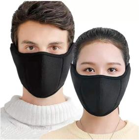 img 4 attached to 🧣 Stay Warm this Winter with 2PCS Velcro Half Face Cover Mask for Cold Weather Men and Women - Ultimate Protection with Ear, Nose, and Mouth Coverage, Perfect for Outdoor Activities Like Running, Cycling, Skiing, Snowboarding, and Earmuffs!