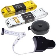 📏 j.carp 4 pack measuring tape set for body, fabric sewing, tailor cloth craft measurements - soft tape and retractable double scales tape measure in black logo