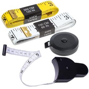 img 4 attached to 📏 J.CARP 4 Pack Measuring Tape Set for Body, Fabric Sewing, Tailor Cloth Craft Measurements - Soft Tape and Retractable Double Scales Tape Measure in Black
