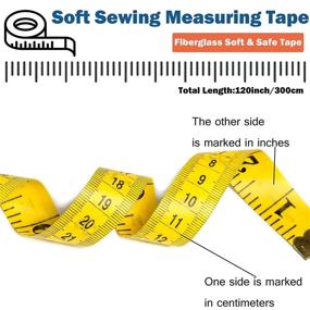 img 3 attached to 📏 J.CARP 4 Pack Measuring Tape Set for Body, Fabric Sewing, Tailor Cloth Craft Measurements - Soft Tape and Retractable Double Scales Tape Measure in Black