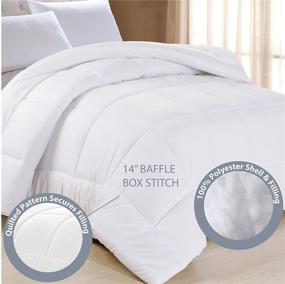 img 2 attached to 🛏️ Пуховик Swift Home All-Season Extra Soft, роскошный классический, легко-теплый, синтетический наполнитель - белый, размер Queen (90”x90”)