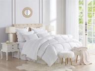 🛏️ swift home all-season extra soft, luxurious classic, light-warmth, down-alternative comforter - white, queen size (90”x90”) logo
