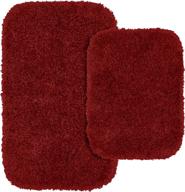 🌶️ 2-piece chili pepper red serendipity shaggy washable nylon bathroom rug set by garland rug логотип