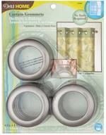 curtain grommets - 8 pack, pewter, 1.56 inch logo