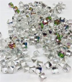 img 1 attached to 💎 60PCS 3D Cube Square Rhinestone Crystal Glass Nails Beads: Brilliant Nail Art Decorations