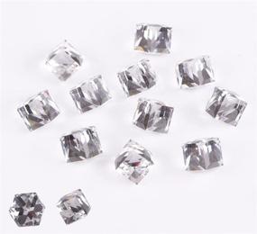 img 3 attached to 💎 60PCS 3D Cube Square Rhinestone Crystal Glass Nails Beads: Brilliant Nail Art Decorations