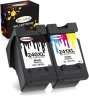 🖨️ incarler remanufactured ink cartridges: compatible with canon 240 241 - for canon pixma mx432 mx512 mx372 - 1 black 1 tri-color logo