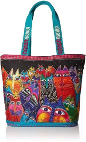 img 4 attached to 👜 Fantasticats: Laurel Burch (LB5230) Shoulder Tote with Zipper Top - Stylish and Spacious!