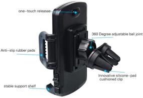 img 1 attached to 📱 OHLPRO Universal Phone Holder Car Air Vent Mount - Compatible with iPhone Xs Max, Samsung Galaxy S10 E, and Other Smartphones