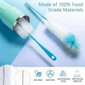 img 3 attached to 🧼 6 Pack Bottle Cleaner Brush Set by ULG - Longer Handle for Narrow Neck Beer Bottles, S'well, Sports Water Bottles, Thermos, Baby Bottles - Includes Kettle Spout/Lid Brush - Straw Cleaner Brush for Water Bottles