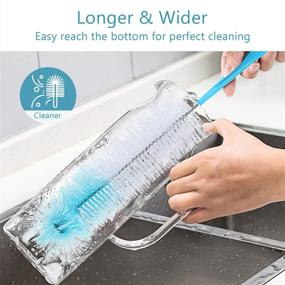 img 2 attached to 🧼 6 Pack Bottle Cleaner Brush Set by ULG - Longer Handle for Narrow Neck Beer Bottles, S'well, Sports Water Bottles, Thermos, Baby Bottles - Includes Kettle Spout/Lid Brush - Straw Cleaner Brush for Water Bottles