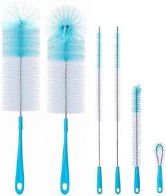 img 4 attached to 🧼 6 Pack Bottle Cleaner Brush Set by ULG - Longer Handle for Narrow Neck Beer Bottles, S'well, Sports Water Bottles, Thermos, Baby Bottles - Includes Kettle Spout/Lid Brush - Straw Cleaner Brush for Water Bottles