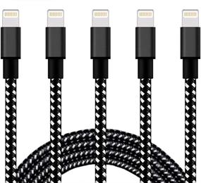 img 4 attached to [Apple MFi Certified] IPhone Charger 5 Pack [3 FT] IPhone Cable Cord Nylon Braided Fast Charging Data Sync USB Wire Compatible IPhone 12/Pro/Pro Max /11/11 Pro/XS/Max/XR/X/8/7/6S/6/SE 2020/IPad Air