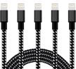 [apple mfi certified] iphone charger 5 pack [3 ft] iphone cable cord nylon braided fast charging data sync usb wire compatible iphone 12/pro/pro max /11/11 pro/xs/max/xr/x/8/7/6s/6/se 2020/ipad air logo