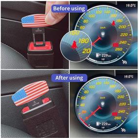 img 3 attached to Universal Car Seat Belt Clips with Alarm Stoppers and Silencers - Set of 4, USA Flag Design - Ideal Auto Seat Belt Buckle Plugs and Accessories for Most Vehicles