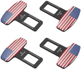 img 4 attached to Universal Car Seat Belt Clips with Alarm Stoppers and Silencers - Set of 4, USA Flag Design - Ideal Auto Seat Belt Buckle Plugs and Accessories for Most Vehicles